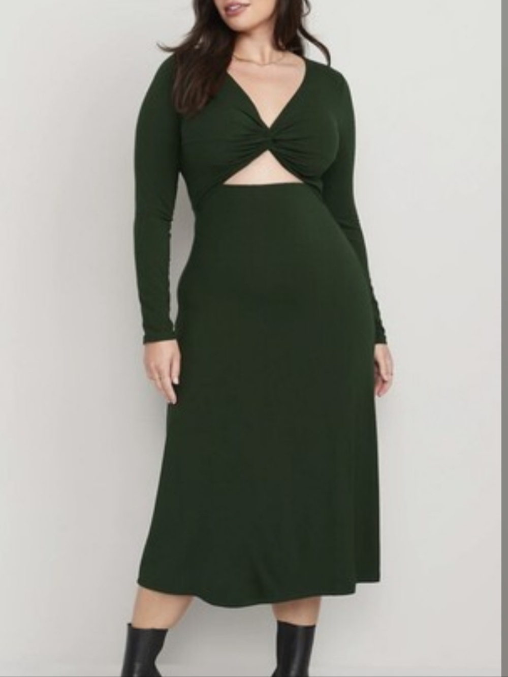 Old Navy Midi Dark Green Dress